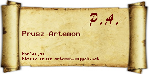 Prusz Artemon névjegykártya